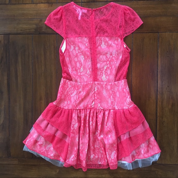 BCBGeneration Red Lace Dress | 0 | NWOT - Picture 3 of 8